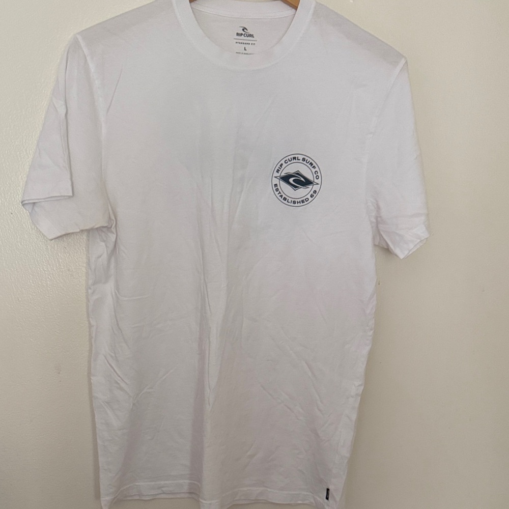3/$25 Rip Curl White Tee with Chest Logo